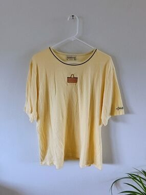 Longaberger Homestead Collectors Club 3X Yellow Embroidered Basket Cotton Tee